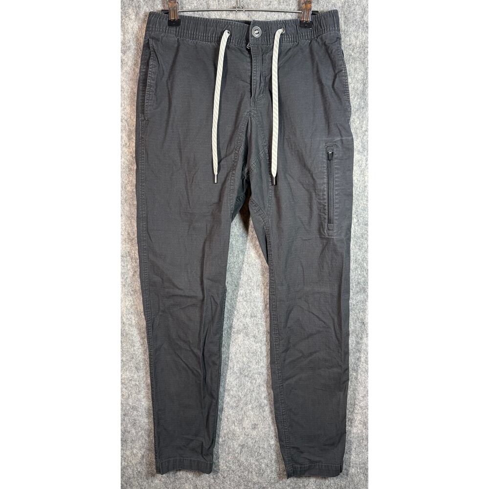 Vuori Mens Charcoal Black Rip Stop Small Jogger Pants Zipper Pocket